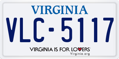VA license plate VLC5117