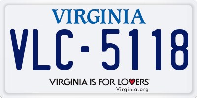 VA license plate VLC5118