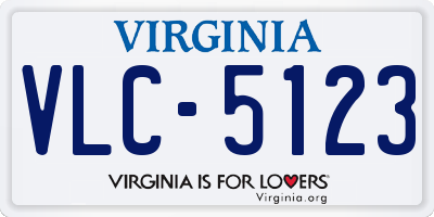 VA license plate VLC5123