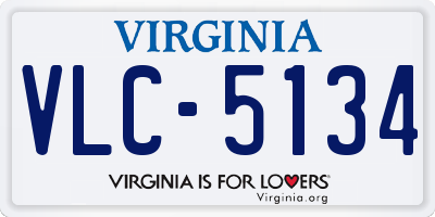 VA license plate VLC5134