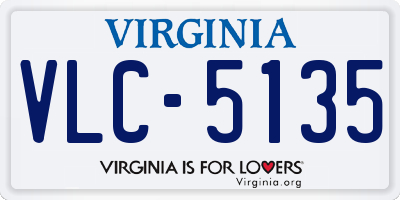 VA license plate VLC5135