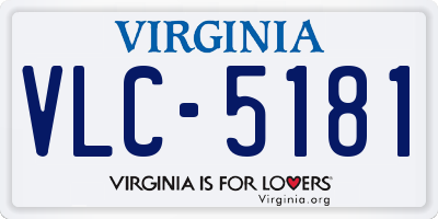 VA license plate VLC5181