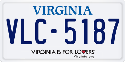VA license plate VLC5187