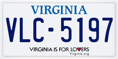 VA license plate VLC5197