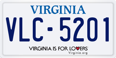 VA license plate VLC5201