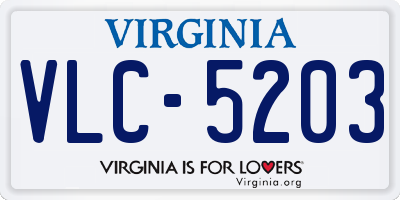 VA license plate VLC5203