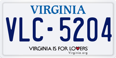 VA license plate VLC5204