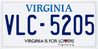 VA license plate VLC5205