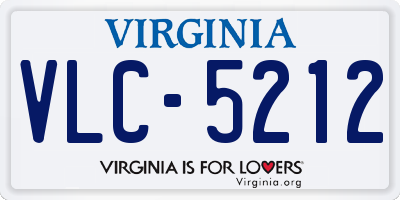 VA license plate VLC5212