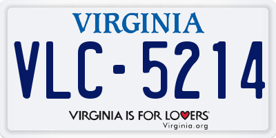 VA license plate VLC5214
