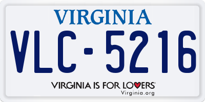 VA license plate VLC5216