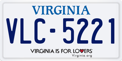 VA license plate VLC5221
