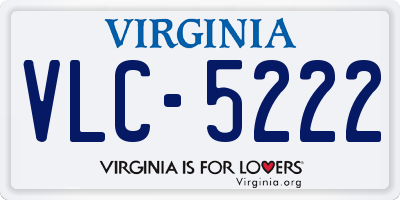 VA license plate VLC5222