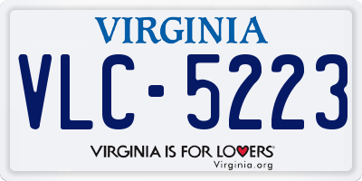 VA license plate VLC5223