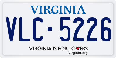 VA license plate VLC5226