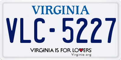 VA license plate VLC5227