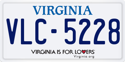 VA license plate VLC5228