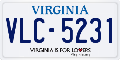 VA license plate VLC5231