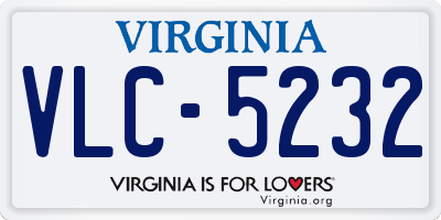 VA license plate VLC5232