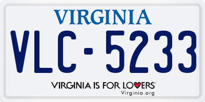 VA license plate VLC5233