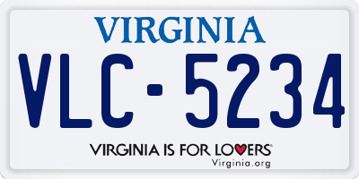 VA license plate VLC5234