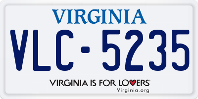 VA license plate VLC5235