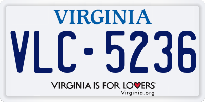 VA license plate VLC5236