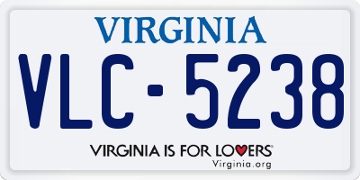 VA license plate VLC5238