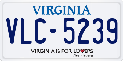 VA license plate VLC5239