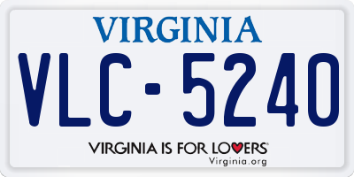 VA license plate VLC5240