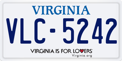 VA license plate VLC5242