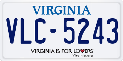 VA license plate VLC5243