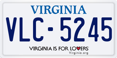 VA license plate VLC5245