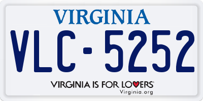 VA license plate VLC5252
