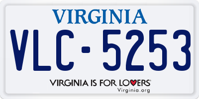 VA license plate VLC5253