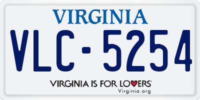 VA license plate VLC5254