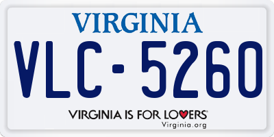 VA license plate VLC5260