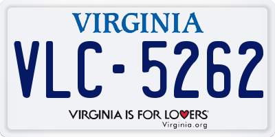 VA license plate VLC5262