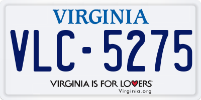 VA license plate VLC5275