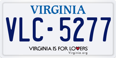 VA license plate VLC5277