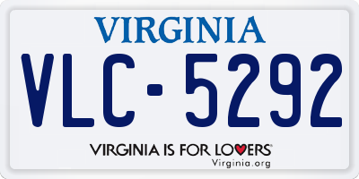 VA license plate VLC5292