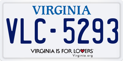 VA license plate VLC5293