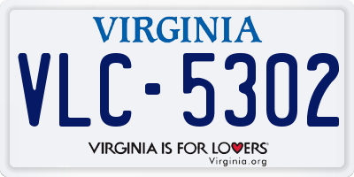 VA license plate VLC5302