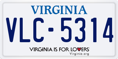 VA license plate VLC5314