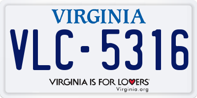 VA license plate VLC5316