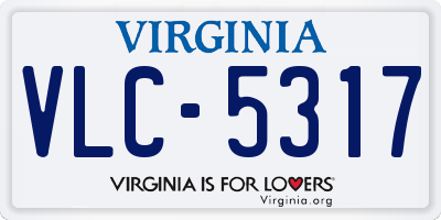 VA license plate VLC5317