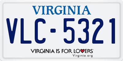 VA license plate VLC5321