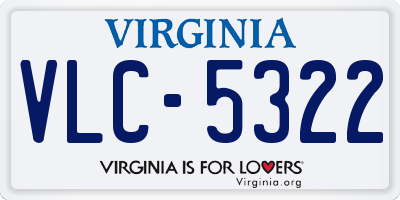 VA license plate VLC5322