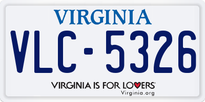 VA license plate VLC5326