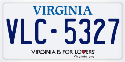 VA license plate VLC5327